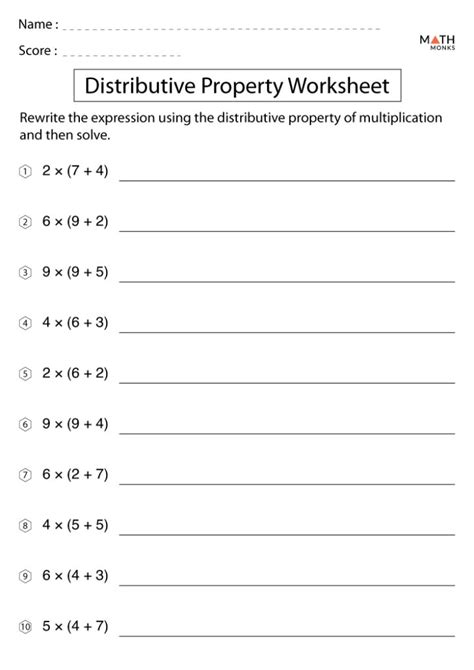 distributive property worksheet with a box|distributive property worksheet 9th grade.